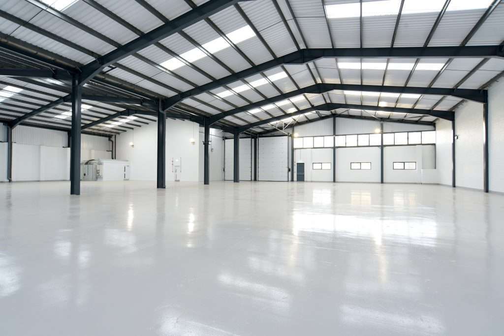 empty warehouse unit with shiny floor